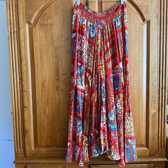 Earthbound Trading Co Gauchos WIDE leg palazzo pants boho gypsy M medium - Picture 4 of 15